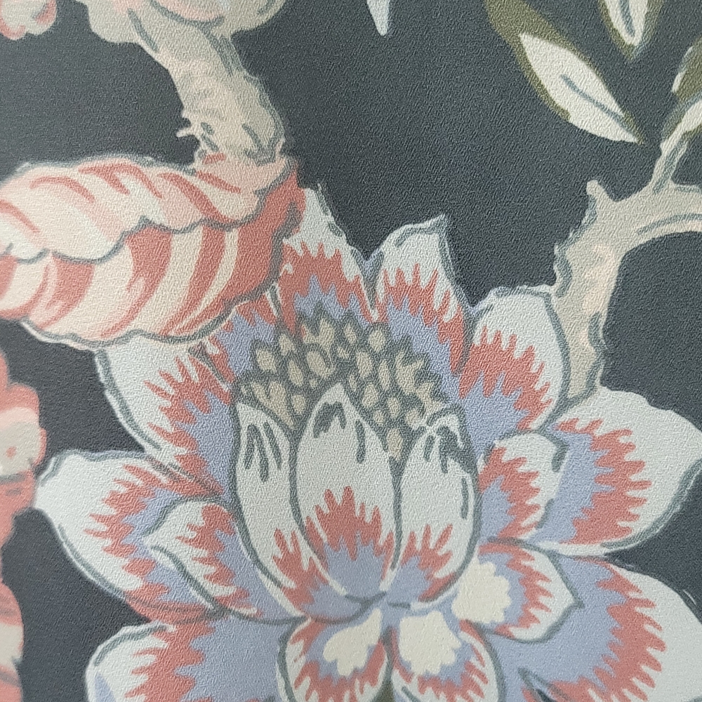 LOFT Gray and Cream Floral Fabric